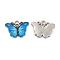 Alloy Enamel Pendants, Long-Lasting Plated, Cadmium Free & Nickel Free & Lead Free, Platinum, Butterfly Charm, Deep Sky Blue, 13.5x18x1.5mm, Hole: 1.3mm