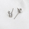 Brass Micro Pave Clear Cubic Zirconia Drink Head Pins, for Baroque Pearl Making, Platinum, 15x6mm