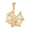 304 Stainless Steel Pendants, Spider Web with Star, Manual Polishing, Ion Plating(IP), Real 18K Gold Plated, 45x40.5x5.5mm, Hole: 7.5x11mm