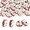 30Pcs 2 Colors Brass Rhinestone Spacer Beads, Straight Flange, Rondelle, Silver, Rose, 6x3mm, Hole: 1mm, 15pcs/style
