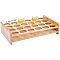 24-Hole Chinese Style Bamboo White Wine Glass Display Stands, Rectangle, Sandy Brown, 18.2x29.3x6.5cm, Inner Diameter: 3.75cm