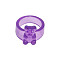 Bear Resin Band Rings, Blue Violet, Inner Diameter: 17mm