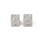 Brass Spacer Beads, Cube with Smiling Face, Real Platinum Plated, 4x4x4mm, Hole: 1.2mm
