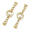 Brass with Clear Cubic Zirconia Fold Over Clasps, Ring, Real 18K Gold Plated, 48mm