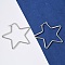 Tarnish Resistant 201 Stainless Steel Hoop Earrings, with 304 Stainless Steel Pin, Hypoallergenic Earrings, Star, Stainless Steel Color, 12 Gauge, 55x53x2mm, Pin: 1mm