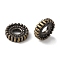 Rack Plating Brass Beads, Cadmium Free & Lead Free, Flat Round, Brushed Antique Bronze, 7.5x2mm, Hole: 2.5mm