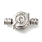 Brass European Style Clasps, Flat Round, Platinum, 21mm, Hole: 3.2mm