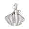 Brass Pendants, Ginkgo Leaf Charms, Long-Lasting Plated, Lead Free & Cadmium Free, Platinum, 15.5x13x1mm, Hole: 3x2mm