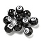 Opaque Acrylic Beads, 8 Ball Billiards, Black, 15.5x15mm, Hole: 2.8mm