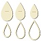 6Pcs 6 Style Wood Hoop Rings Macrame for DIY Craft Making, Home Wall Hanging Wreath Decoration, Teardrop, 221.5~300x120~180x3mm, 1pc/style