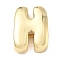 Brass Initial Beads, Real 18K Gold Plated, Long-Lasting Plated, Rack Plating, Lead Free & Cadmium Free, Letter H, 21x15.5x7mm, Hole: 8.5x4.5mm