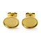 Ion Plating(IP) 304 Stainless Steel Stud Earring Findings, Oval, Real 18K Gold Plated, 9x11mm, Inner Diameter: 8x9mm, Pin: 0.8mm