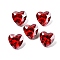 Glass Rhinestone Cabochons, Pointed Back & Back Plated, Faceted, Heart, Light Siam, 10x10x5mm