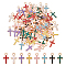 120Pcs 8 Colors Alloy Enamel Pendants, Cross Charm, Golden, Mixed Color, 15.5x8.5x1mm, Hole: 2mm, 15pcs/color