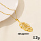 Stainless Steel Leaf Pendant Necklaces, Cable Chain Necklaces