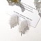 Glass Seed Beaded Pendants, Common Callalily Charms, White, 40x20mm