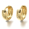 Rack Plating Brass Hoop Earrings, Long-Lasting Plated, Cadmium Free & Lead Free, Real 18K Gold Plated, 14x13mm