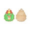 Christmas Alloy Enamel Pendants, Golden, Deer Charm, Lime Green, 23x18x1mm, Hole: 1.8mm