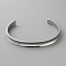 Stainless Steel Open Cuff Bangles, Stainless Steel Color, Inner Diameter: 2-1/4 inch(5.7cm) x 2-3/8 inch(5.9cm)
