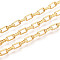Brass Rectangle Link Chains, Soldered, with Spool, Golden, 5x3x1mm, about 32.81 Feet(10m)/Roll