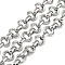 Tarnish Resistant 304 Stainless Steel Link Chain, Unwelded, with Spool, Stainless Steel Color, Stainless Steel Color, 13x8x3.5mm