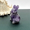 Natural Amethyst Carved Healing Rabbit Figurines, Reiki Energy Stone Display Decorations, 50mm