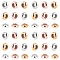 Brass Beads, with Rubber, Rondelle, Slider Beads, Mixed Color, 7x4mm, Hole: 1.6~1.9mm, 3 colors, 20pcs/color, 60pcs/set