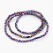 Electroplate Glass Bead Strands, Faceted, Rondelle, Multi-color Plated, 2.9~3.3x2mm, Hole: 1mm, about 135~140pcs/strand, 32~34cm