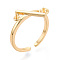 Brass Cup Peg Ring Settings, Adjustable Ring Settings for Half Drilled Beads, Real 18K Gold Plated, 10.5mm, Adjustable, Pin: 0.6~0.8mm