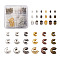 Brass Crimp Beads Covers, with Brass Crimp Beads, Mixed Color, 4mm, Hole: 1.5~1.8mm, 1440pcs/box