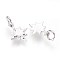 Brass Charms, with Jump Ring, Star, Platinum, 11x10x1.5mm, Hole: 3mm