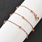 Brass Satellite Chains Necklaces for Women, with 304 Stainless Steel Lobster Clasp, Rack Plating, Lead Free & Cadmium Free, Long-Lasting Plated, Rose Gold, 17.80 inch(45.2cm)
