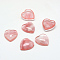 Cherry Quartz Glass Cabochons, Heart, 15x18x6mm