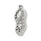 304 Stainless Steel Pendants, Peanut Charms, Stainless Steel Color, 23x8mm