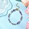 Natural Amethyst Chip Beaded Bracelets for Women, with 304 Stainless Steel Chain Extenders and Glass Bead, 7-3/8 inch(18.6cm)