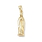 Brass Pendants, Virgin Mary Charms, Long-Lasting Plated, Rack Plating, Lead Free & Cadmium Free, Real 18K Gold Plated, 27x7x5mm, Hole: 6x3.5mm
