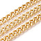 Aluminium Curb Chains, Unwelded, with Spool, Golden, 14x11x3mm, about 32.81 Feet(10m)/Roll