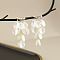 Alloy Glass Crystal Rhinestone Flower Dangle Stud Earrings, with Acrylic Petal Tassel Earrings, Light Gold, 91.5x35mm