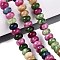 Natural White Jade Beads Strands, Smooth Rondelle, Dyed, Mixed Color, 10~10.5x5.5~6mm, Hole: 0.7~1.2mm, about 61~69pcs/strand, 14.37~15.55 inch(36.5~39.5cm)