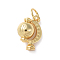 Brass Charms, Long-Lasting Plated, Tellurion, Real 18K Gold Plated, 13x9x6mm, Hole: 3.4mm