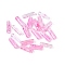 Picasso Transparent Glass Bugle Beads, Hot Pink, 13x4mm, Hole: 0.9~1mm, about 1125pcs/pound