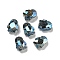 Electroplate Glass Beads, Faceted, Full Rainbow Plated, Penguin, Steel Blue, 8x6.5x4.5mm, Hole: 1mm