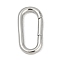 Brass Spring Gate Rings, Oval, Cadmium Free & Lead Free, Rack Plating, Long-Lasting Plated, Platinum, 20x9.5x2mm