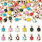 Pandahall 48Pcs 12 Colors Alloy Enamel Pendants, Turtles Charms, Mixed Color, 18x10x3.5mm, Hole: 1.8mm, 4pcs/color