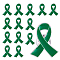30Pcs Awareness Ribbon Enamel Pins, Platinum Alloy Brooches for Backpacks Clothes Jackets Hats, Dark Green, 26x21x1.5mm, Pin: 1mm