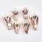 Electroplate Spiral Shell Pendants, with Iron Findings, Golden, Seashell Color, 38~55x18~27x9~10mm, Hole: 1.8mm