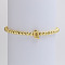 Brass Beaded Stretch Bracelets for Women, Letter, Golden, Letter Q, Inner Diameter: 2-3/8 inch(6cm)