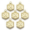 Alloy Pendants, Cadmium Free & Nickel Free & Lead Free, Hexagon with Letter, Real 18K Gold Plated, Letter.X, 17.5x13x2mm, Hole: 2mm