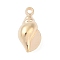 CCB Plastic Pendants, Conch, with Loop, Golden, 27.5x18.5x12mm, Hole: 2.5mm