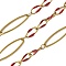 304 Stainless Steel Enamel Link Chains, Soldered, with Spool, Ion Plating(IP), FireBrick, 20x6x1mm